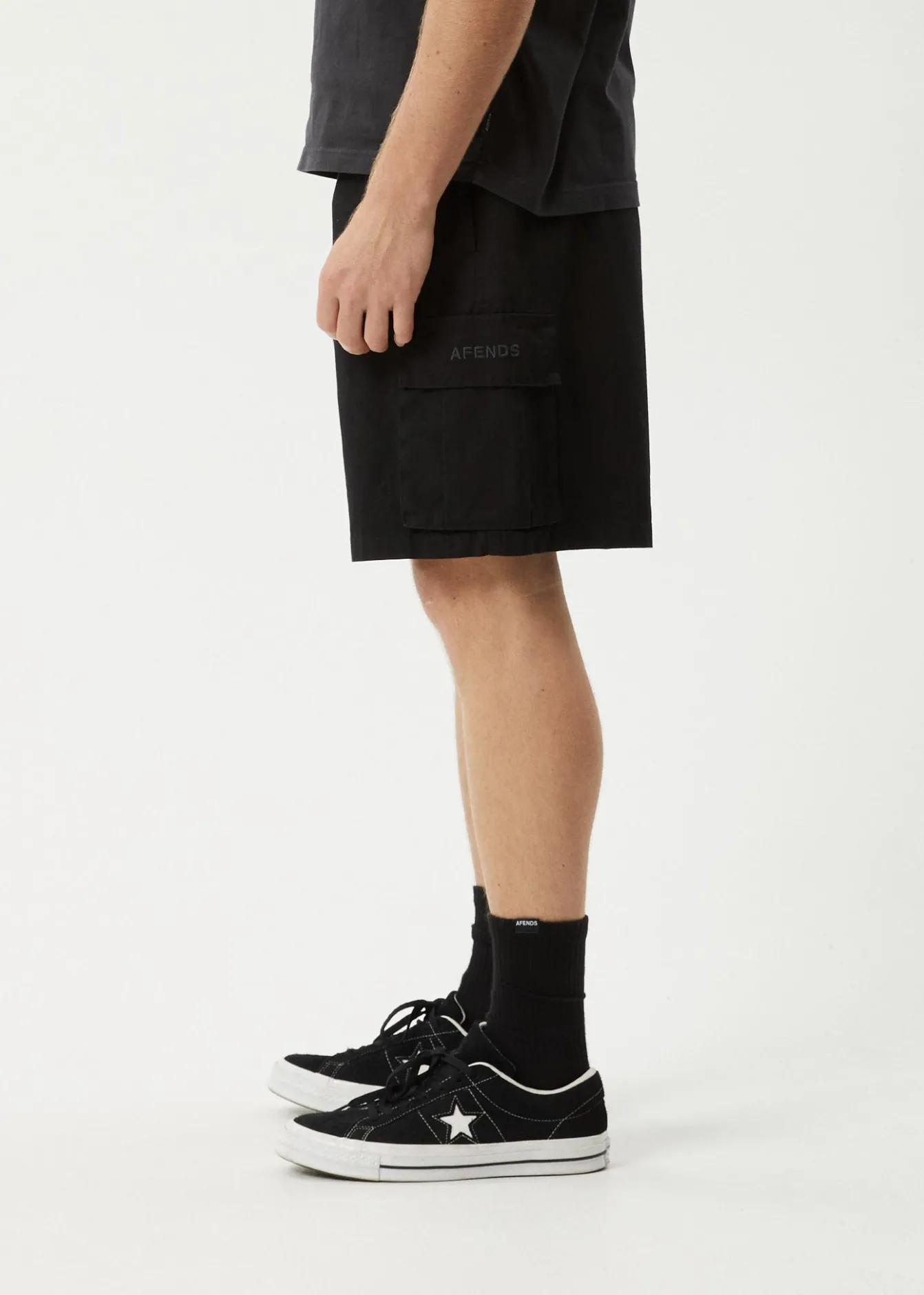 Shorts<Afends Ripped Out 98 - Oversized Cargo Short 20" Black