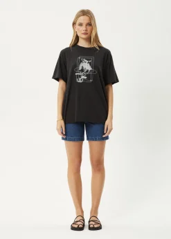 Tees & Shirts<Afends Rodeo - Oversized Tee Stone Black