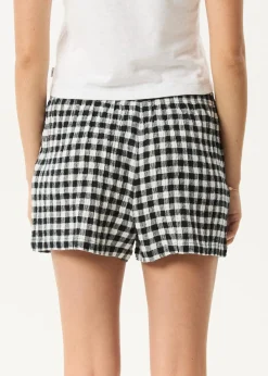 Sets & Co-Ords|Shorts<Afends Rowan  - Seersucker Boxer Short Black / White