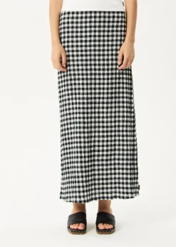 Sets & Co-Ords|Skirts<Afends Rowan  - Seersucker Maxi Skirt Black / White