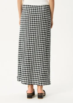 Sets & Co-Ords|Skirts<Afends Rowan  - Seersucker Maxi Skirt Black / White