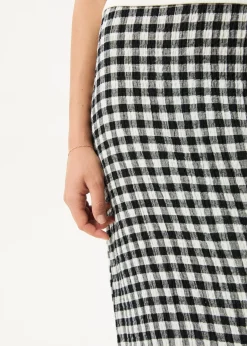 Sets & Co-Ords|Skirts<Afends Rowan  - Seersucker Maxi Skirt Black / White