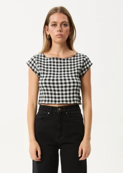 Sleeveless|Sets & Co-Ords<Afends Rowan  - Seersucker Top Black / White
