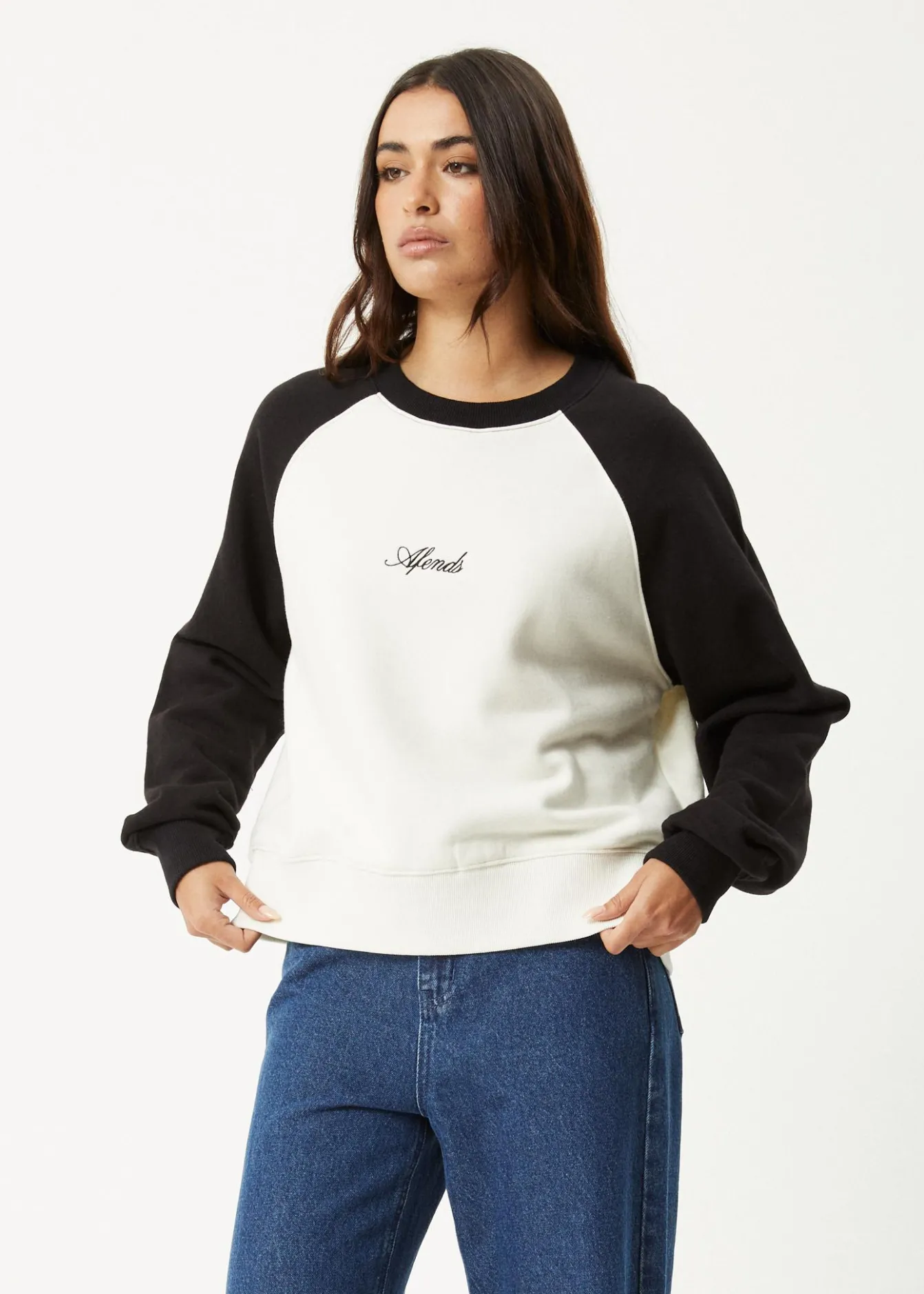 Outerwear|Essentials<Afends Ryan - Crew Neck Jumper Black
