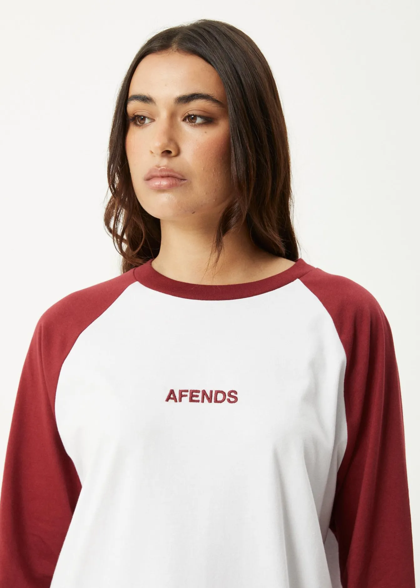 Long Sleeve|Essentials<Afends Ryan - Oversized Long Sleeve Raglan Tee Burgundy