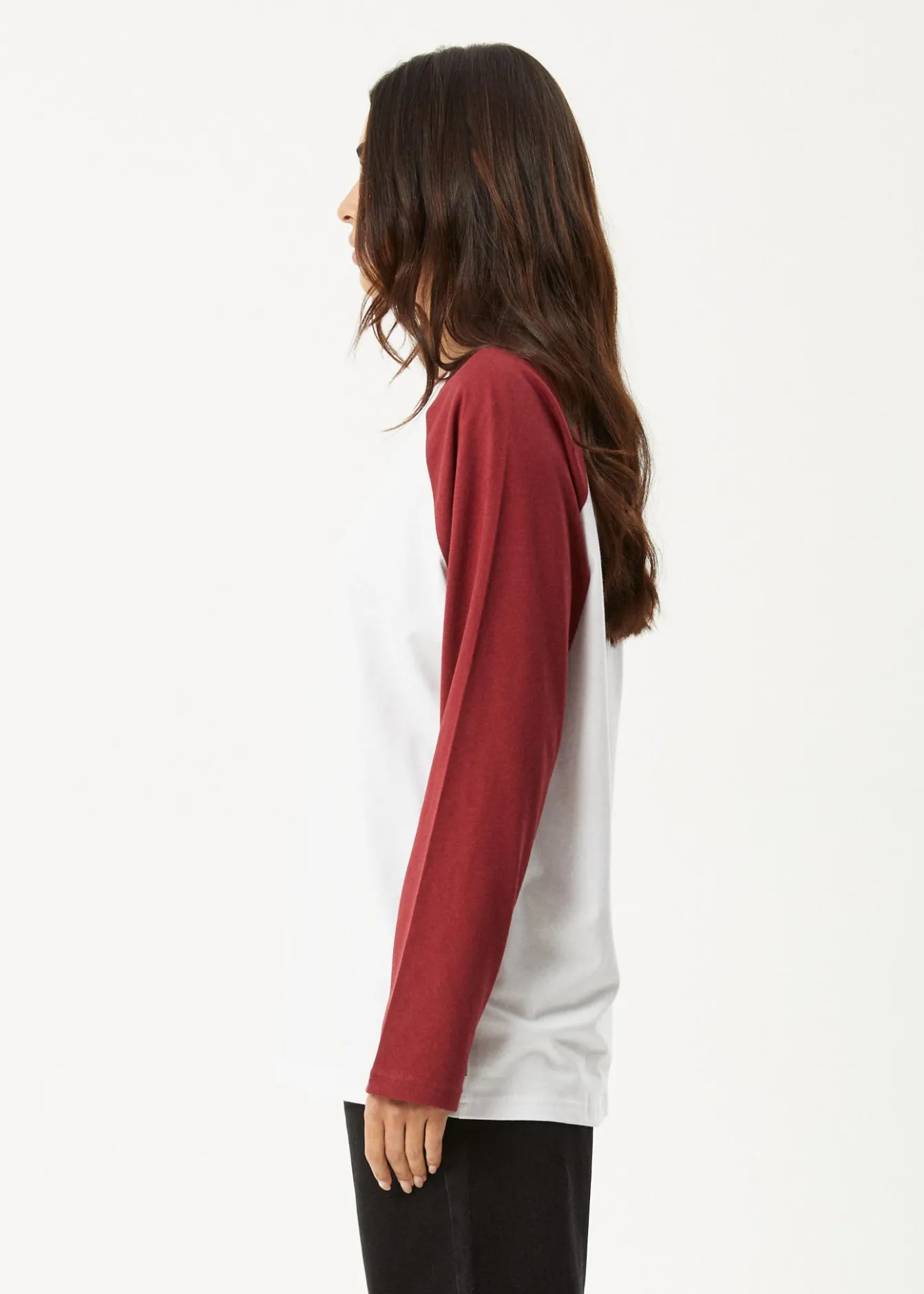 Long Sleeve|Essentials<Afends Ryan - Oversized Long Sleeve Raglan Tee Burgundy