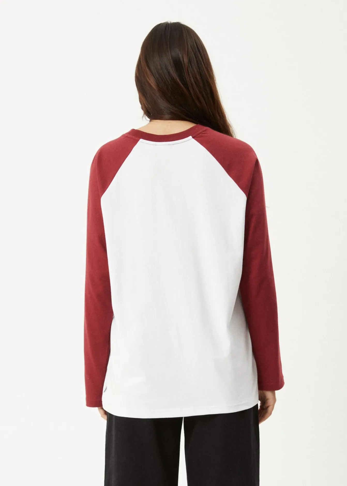 Long Sleeve|Essentials<Afends Ryan - Oversized Long Sleeve Raglan Tee Burgundy