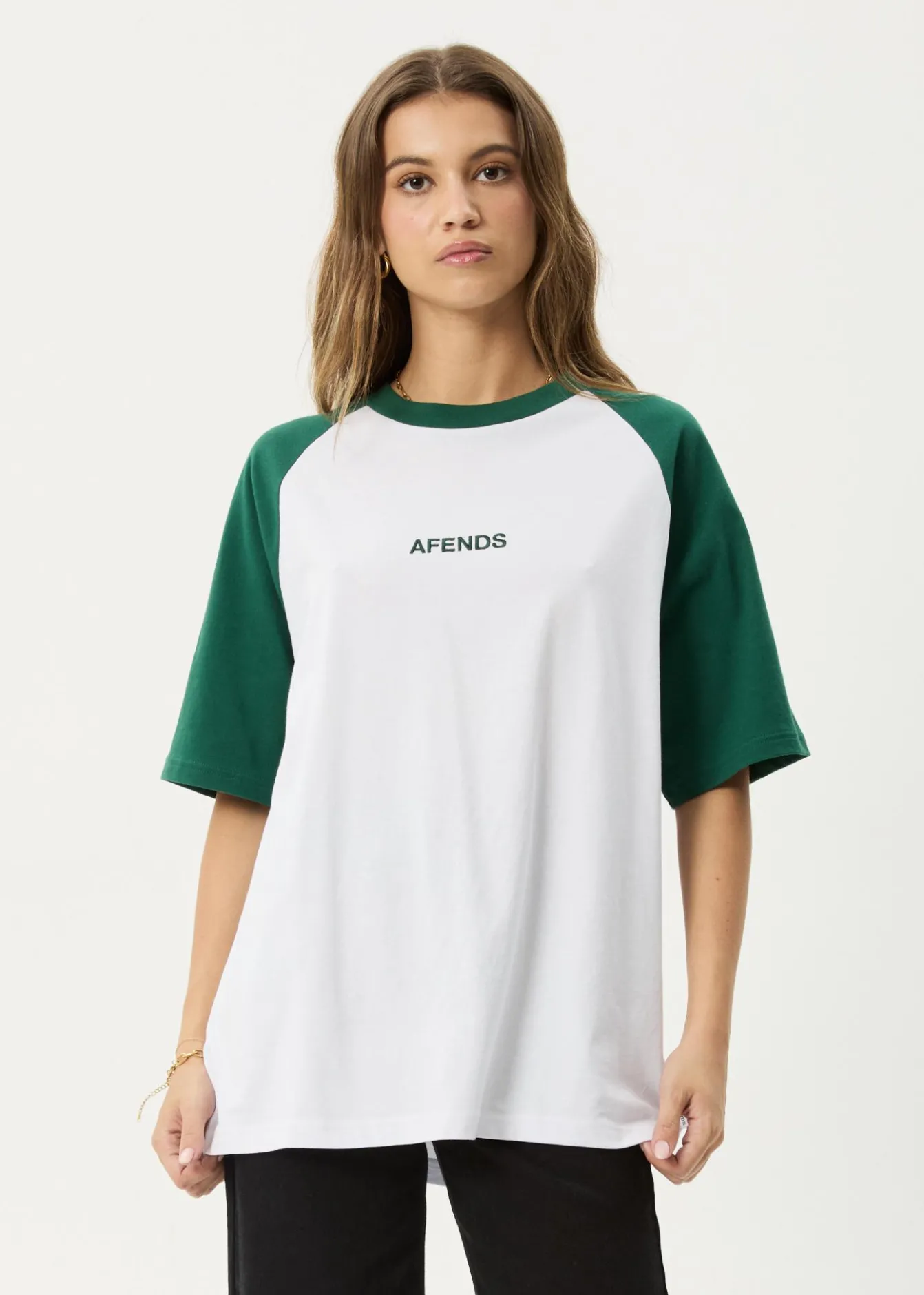 Tees & Shirts|Essentials<Afends Ryan - Oversized Raglan Tee Hunter Green