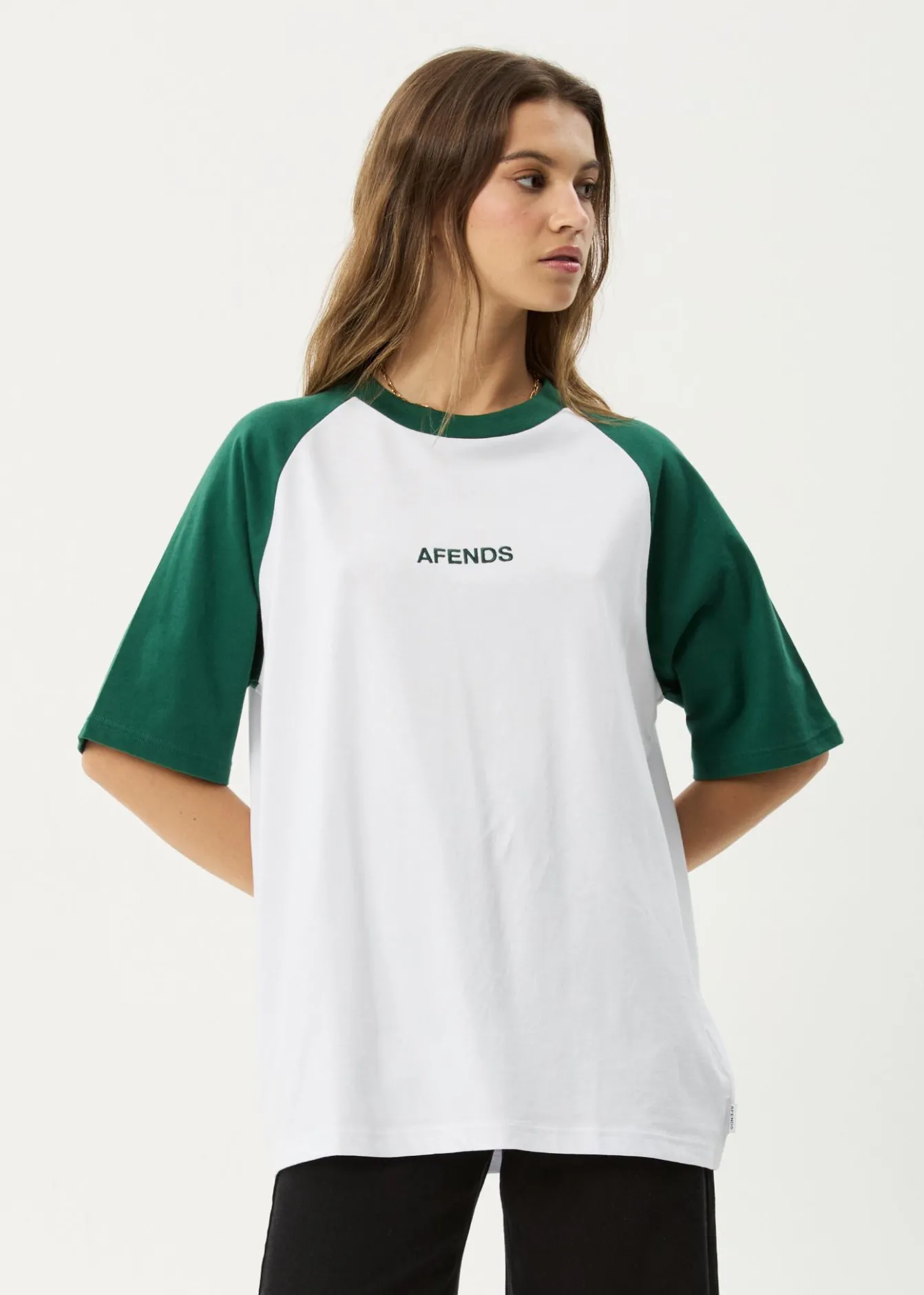 Tees & Shirts|Essentials<Afends Ryan - Oversized Raglan Tee Hunter Green