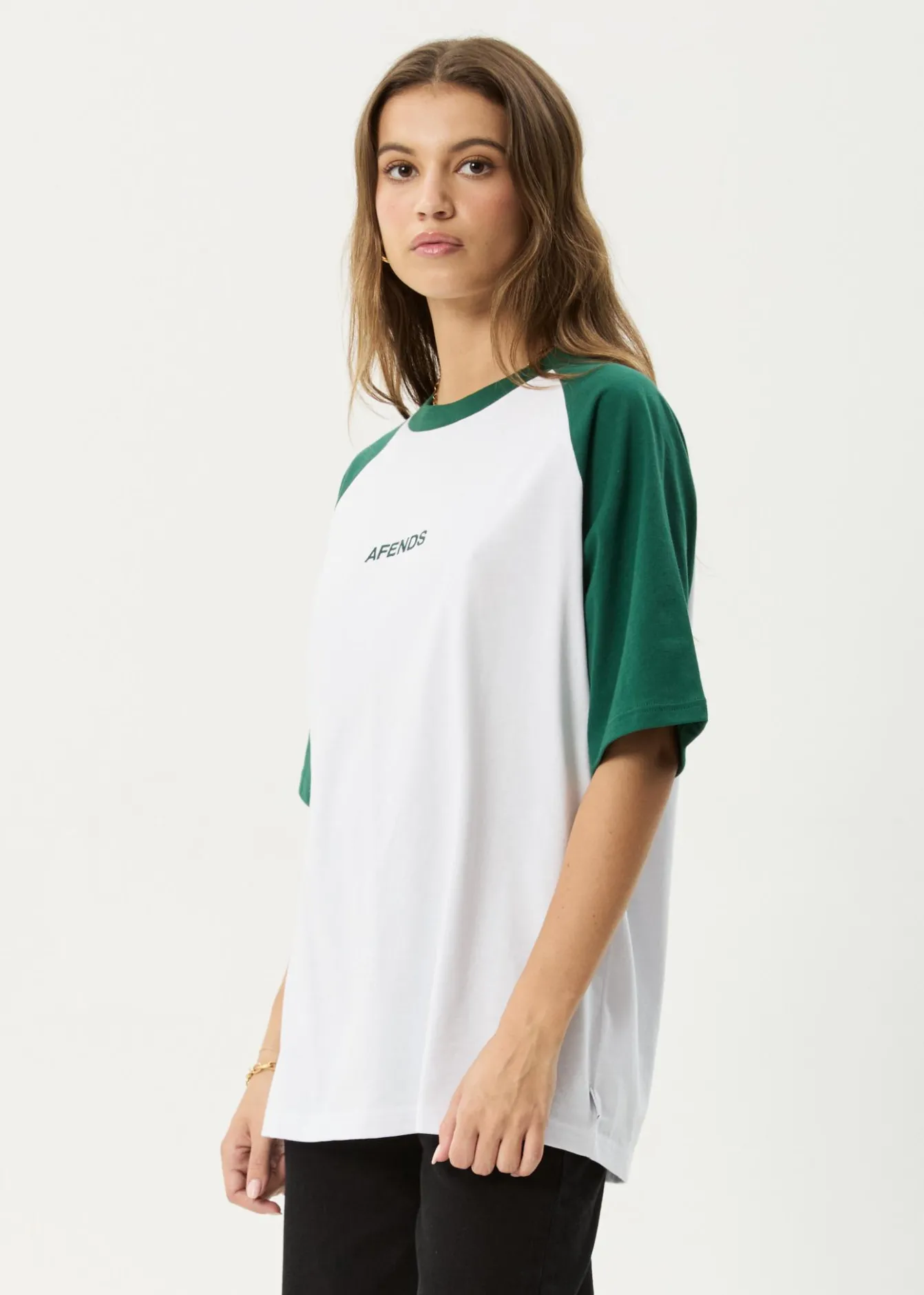 Tees & Shirts|Essentials<Afends Ryan - Oversized Raglan Tee Hunter Green