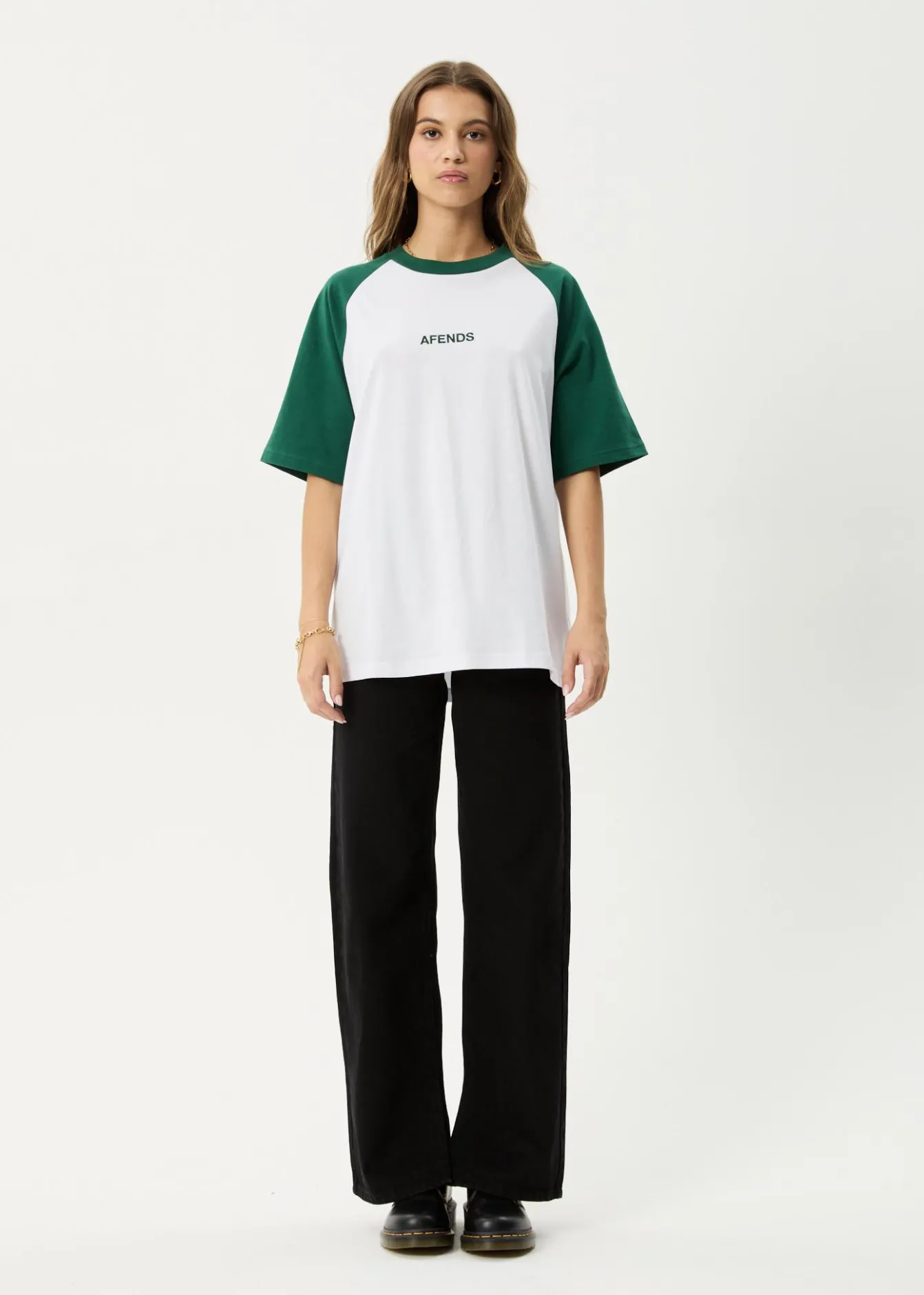 Tees & Shirts|Essentials<Afends Ryan - Oversized Raglan Tee Hunter Green