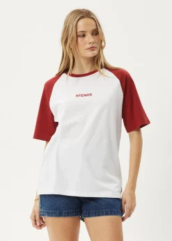 Tees & Shirts|Essentials<Afends Ryan  - Oversized Raglan Tee Ketchup