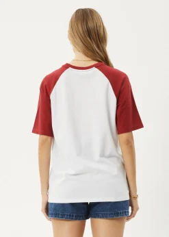 Tees & Shirts|Essentials<Afends Ryan - Oversized Raglan Tee Ketchup