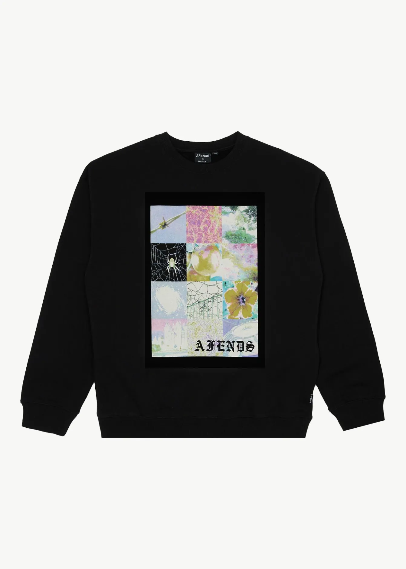 Sweaters & Hoodies<Afends Sadworld - Crew Neck Jumper Black