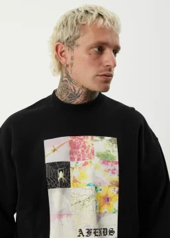 Sweaters & Hoodies<Afends Sadworld - Crew Neck Jumper Black