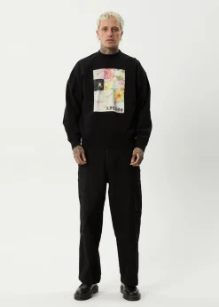 Sweaters & Hoodies<Afends Sadworld - Crew Neck Jumper Black