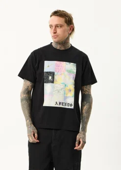 T-Shirts<Afends Sadworld  - Heavyweight Boxy Tee Black