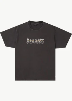 T-Shirts<Afends Scorched  - Heavyweight Boxy Tee Stone Black
