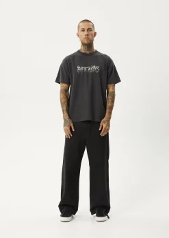 T-Shirts<Afends Scorched  - Heavyweight Boxy Tee Stone Black