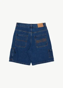 Shorts<Afends Scorched Harper - Denim Baggy Workwear Short 22" Authentic Blue