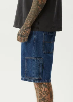 Shorts<Afends Scorched Harper - Denim Baggy Workwear Short 22" Authentic Blue