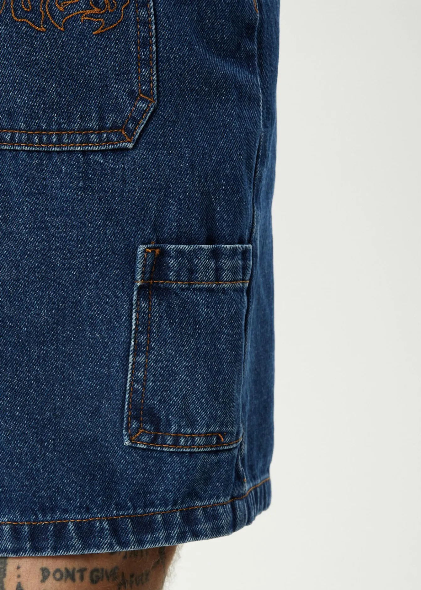 Shorts<Afends Scorched Harper - Denim Baggy Workwear Short 22" Authentic Blue