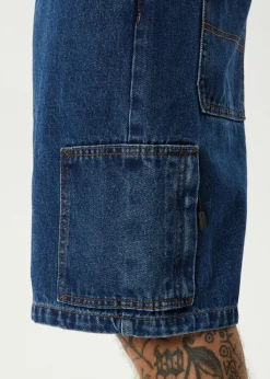 Shorts<Afends Scorched Harper - Denim Baggy Workwear Short 22" Authentic Blue