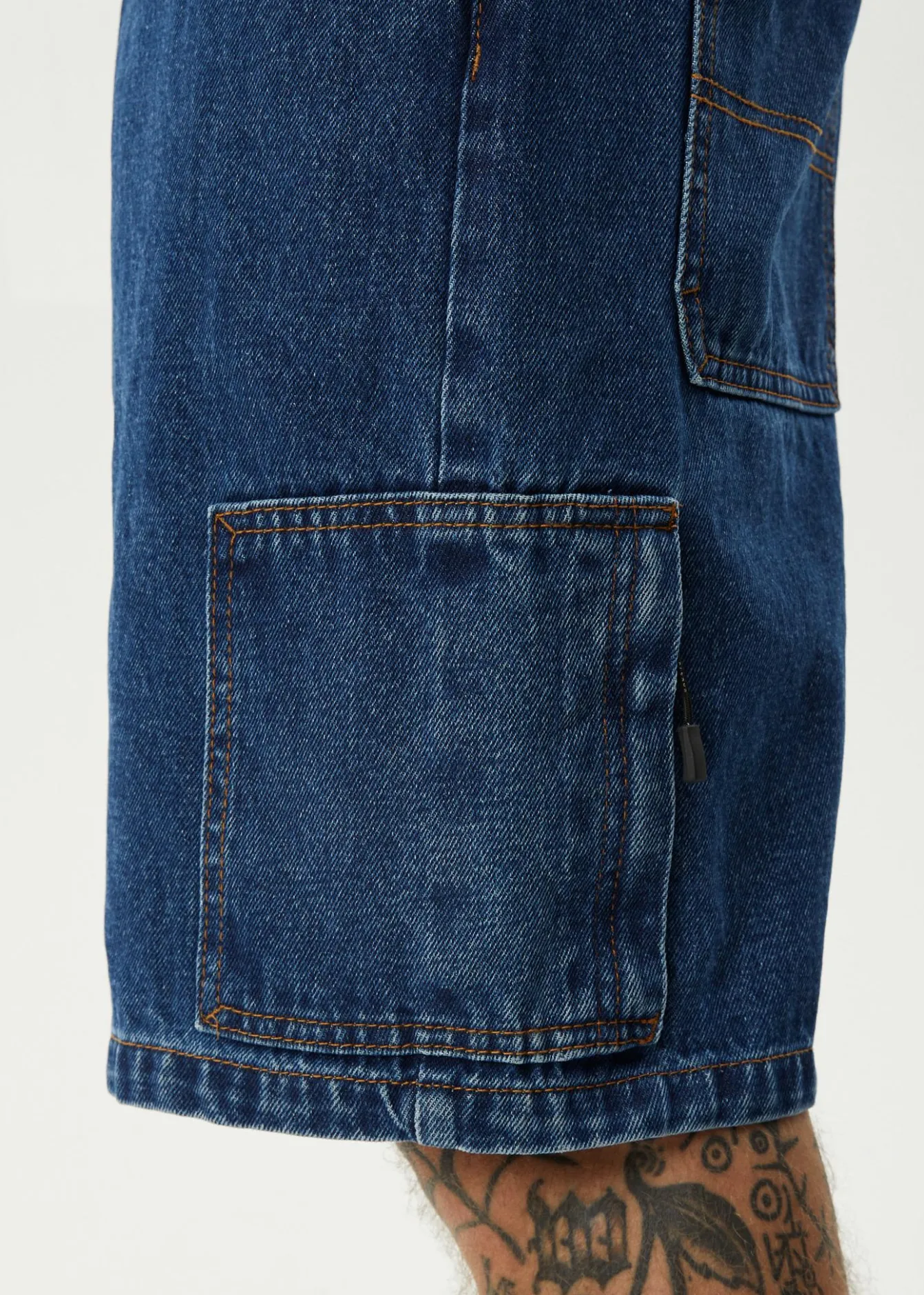 Shorts<Afends Scorched Harper - Denim Baggy Workwear Short 22" Authentic Blue