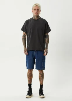 Shorts<Afends Scorched Harper - Denim Baggy Workwear Short 22" Authentic Blue