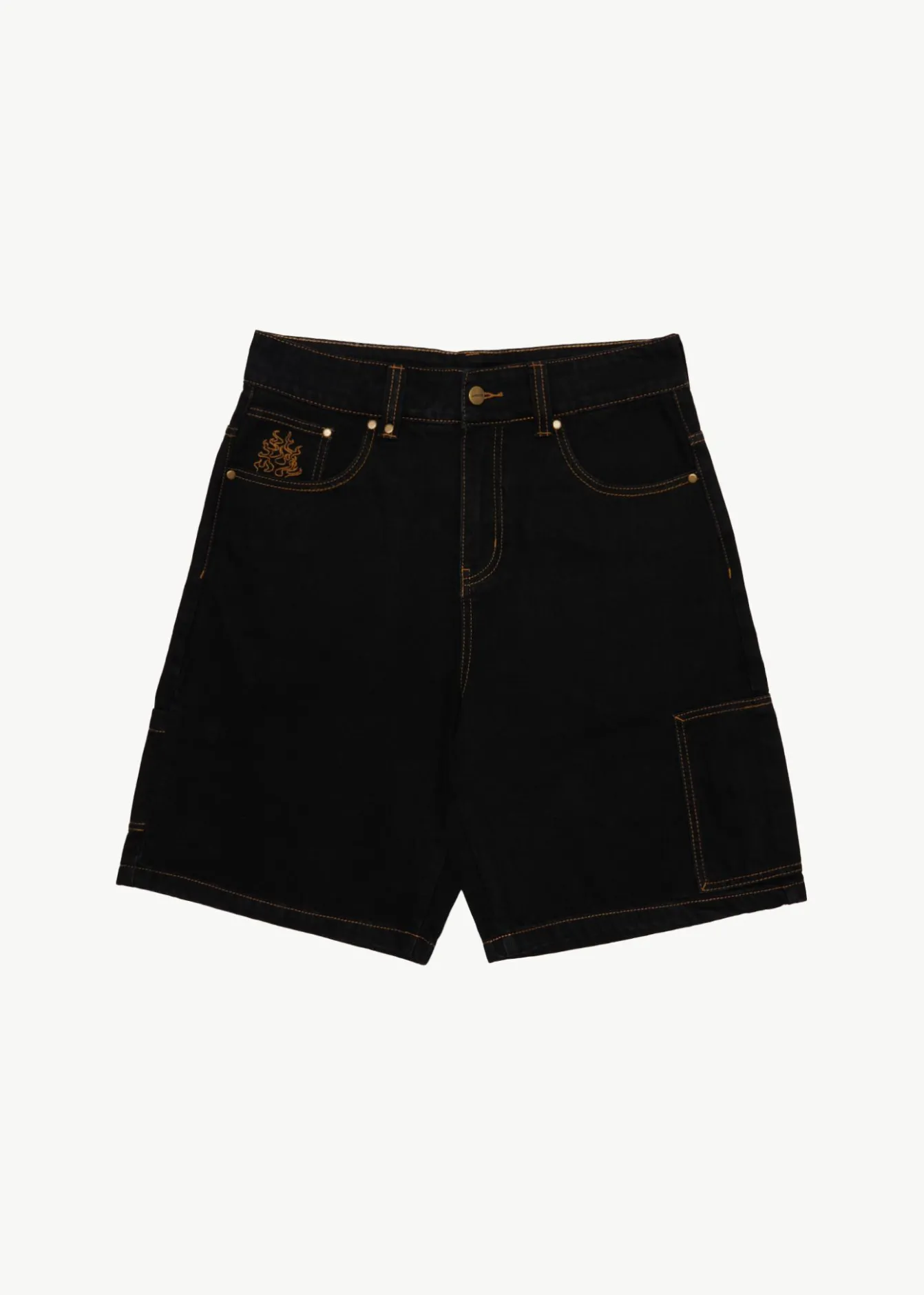 Shorts<Afends Scorched Harper - Denim Baggy Workwear Short 22" Washed Black
