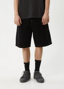 Shorts<Afends Scorched Harper - Denim Baggy Workwear Short 22" Washed Black