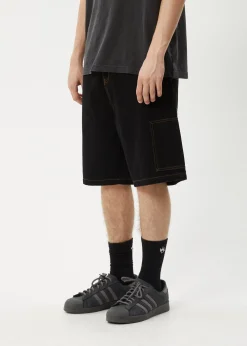 Shorts<Afends Scorched Harper - Denim Baggy Workwear Short 22" Washed Black