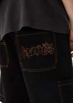 Shorts<Afends Scorched Harper - Denim Baggy Workwear Short 22" Washed Black