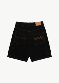 Shorts<Afends Scorched Harper - Denim Baggy Workwear Short 22" Washed Black