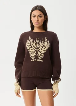 Sets & Co-Ords|Outerwear<Afends Set Fire - Knit Jumper Coffee