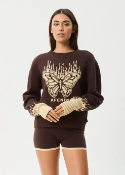 Sets & Co-Ords|Outerwear<Afends Set Fire  - Knit Jumper Coffee