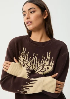 Sets & Co-Ords|Outerwear<Afends Set Fire  - Knit Jumper Coffee