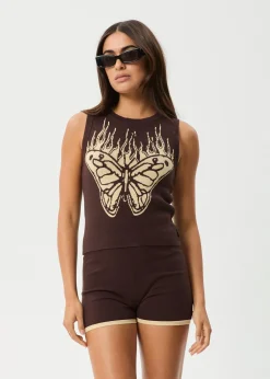 Sets & Co-Ords|Sleeveless<Afends Set Fire - Knit Tank Coffee