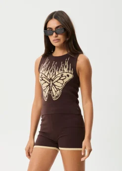 Sets & Co-Ords|Sleeveless<Afends Set Fire - Knit Tank Coffee