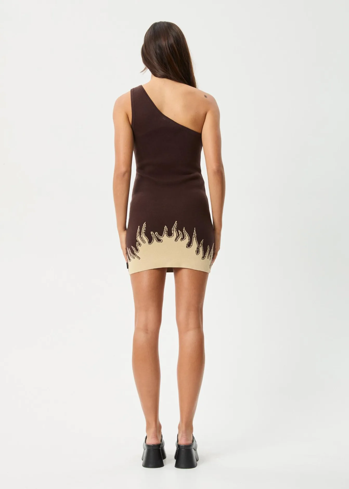 Dresses<Afends Set Fire - One Shoulder Dress Coffee