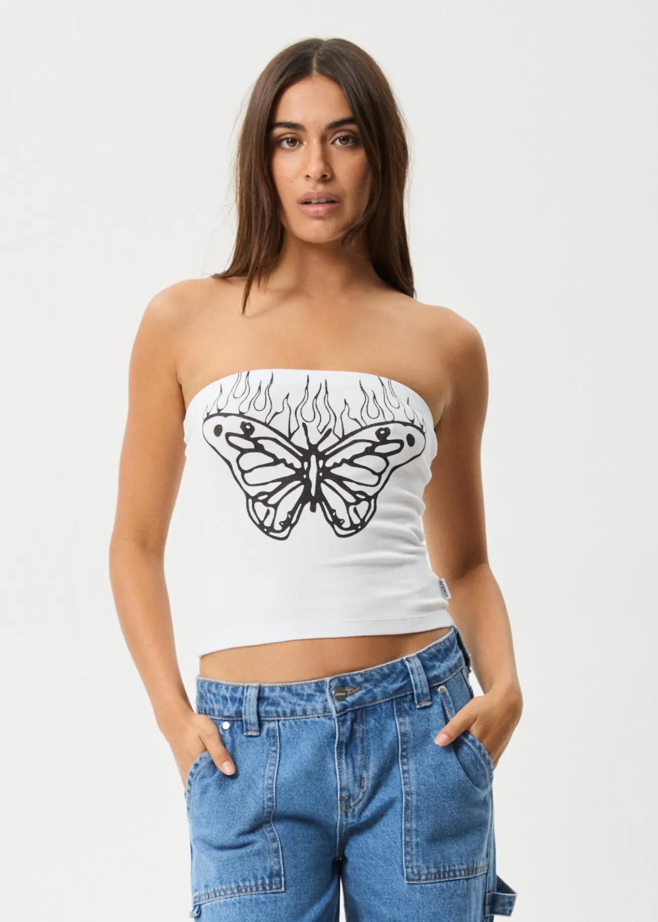 Sleeveless<Afends Set Fire - Rib Tube Top White