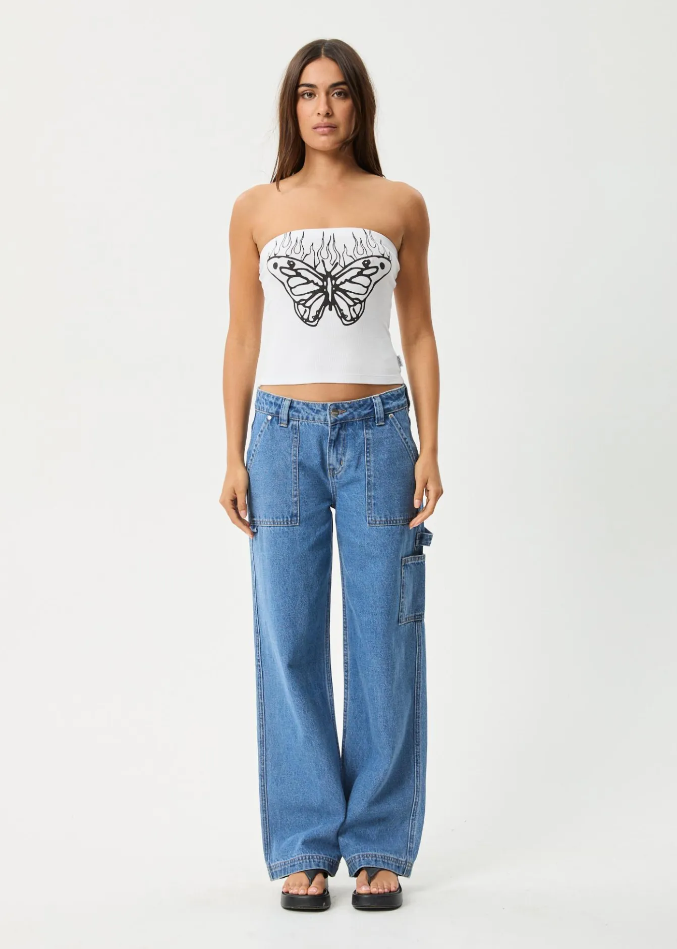 Sleeveless<Afends Set Fire - Rib Tube Top White