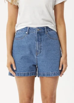 Shorts|Essentials<Afends Seventy Threes  - Denim Short Worn Blue