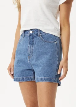 Shorts|Essentials<Afends Seventy Threes  - Denim Short Worn Blue