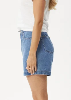 Shorts|Essentials<Afends Seventy Threes  - Denim Short Worn Blue