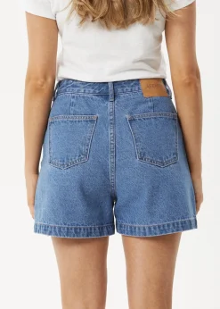 Shorts|Essentials<Afends Seventy Threes  - Denim Short Worn Blue