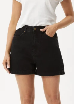 Shorts|Essentials<Afends Seventy Threes  - Denim Short Washed Black