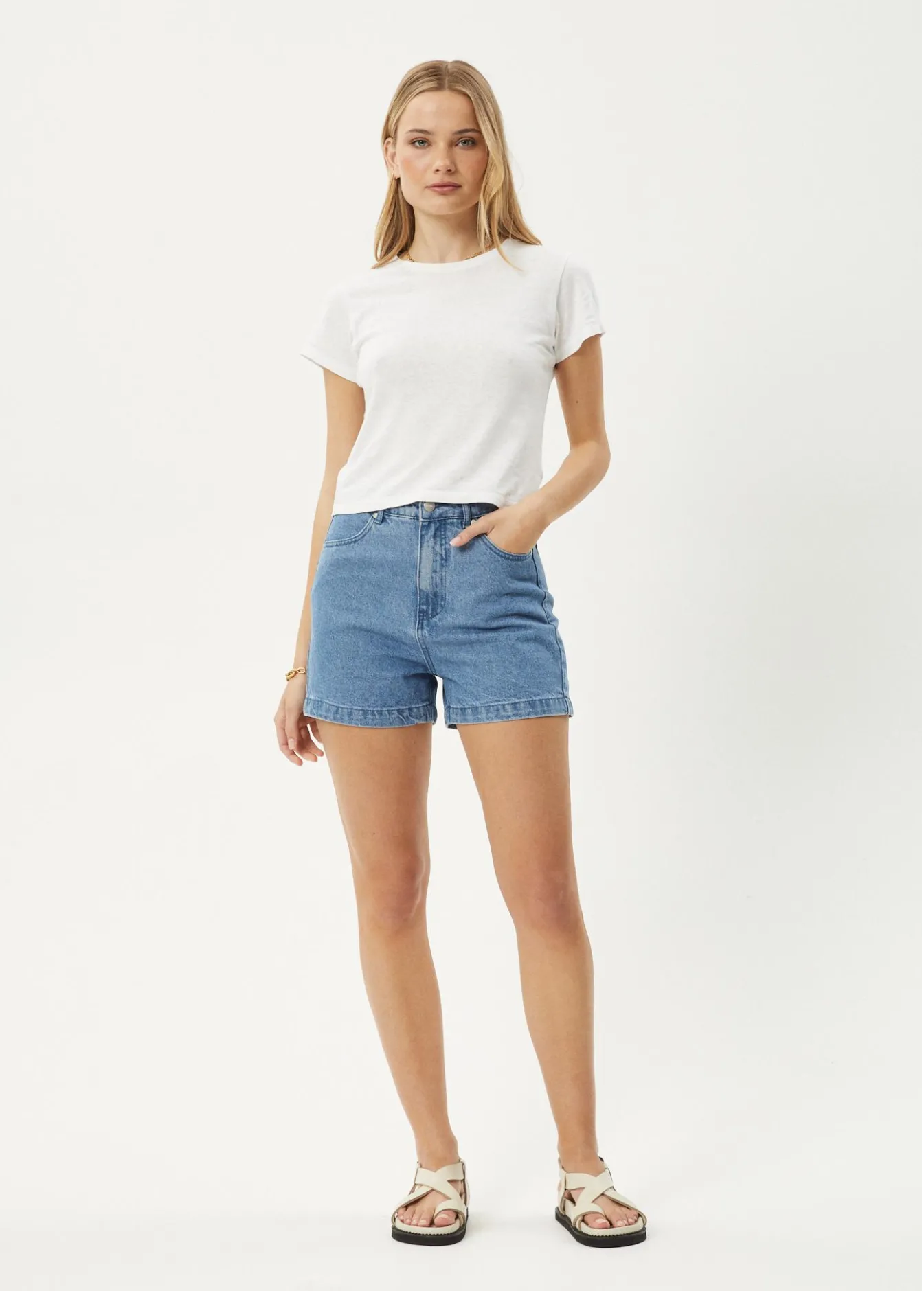 Shorts|Essentials<Afends Seventy Threes - Denim Short Stone Blue