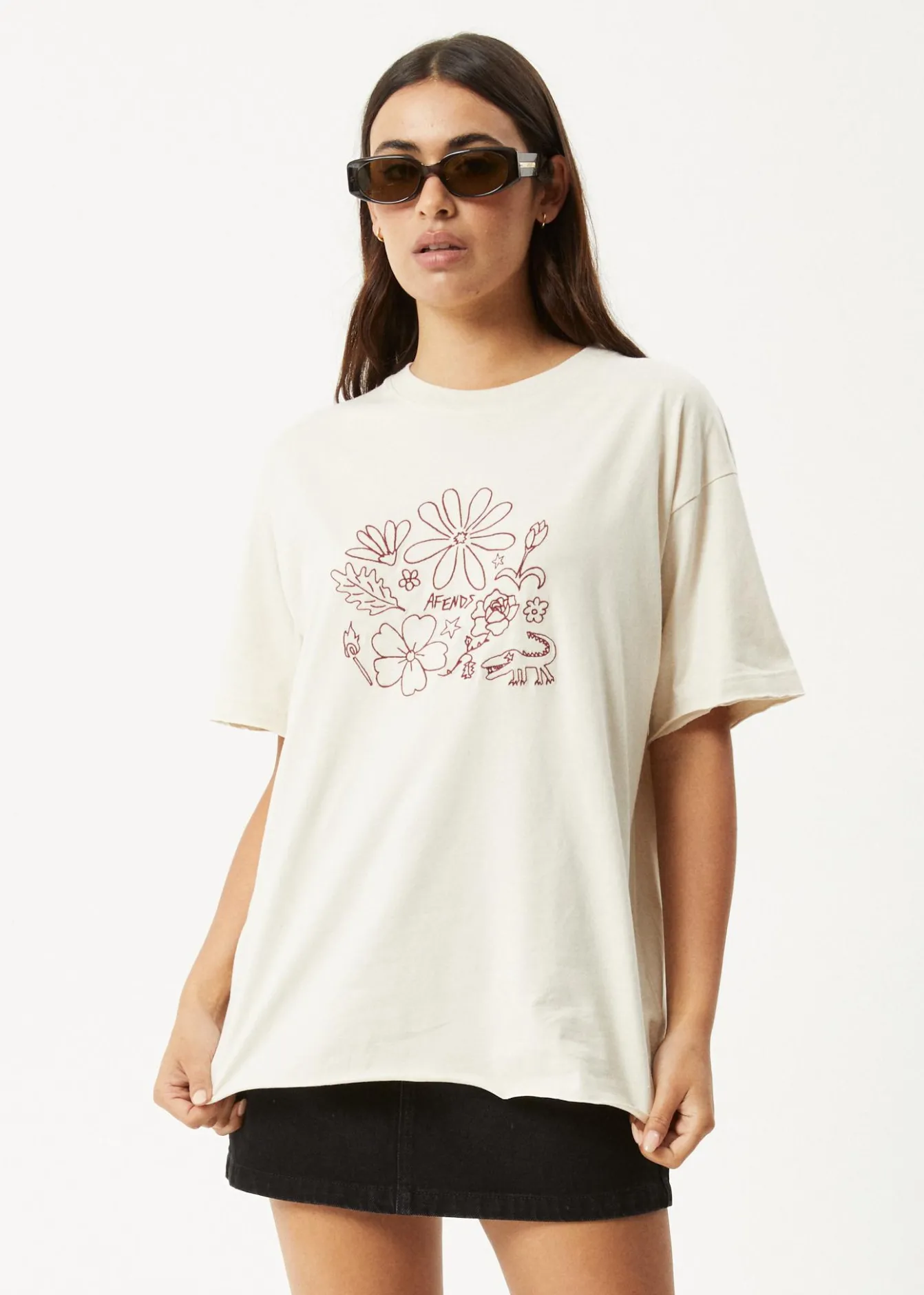 Tees & Shirts<Afends Shapes - Oversized Tee Moonbeam