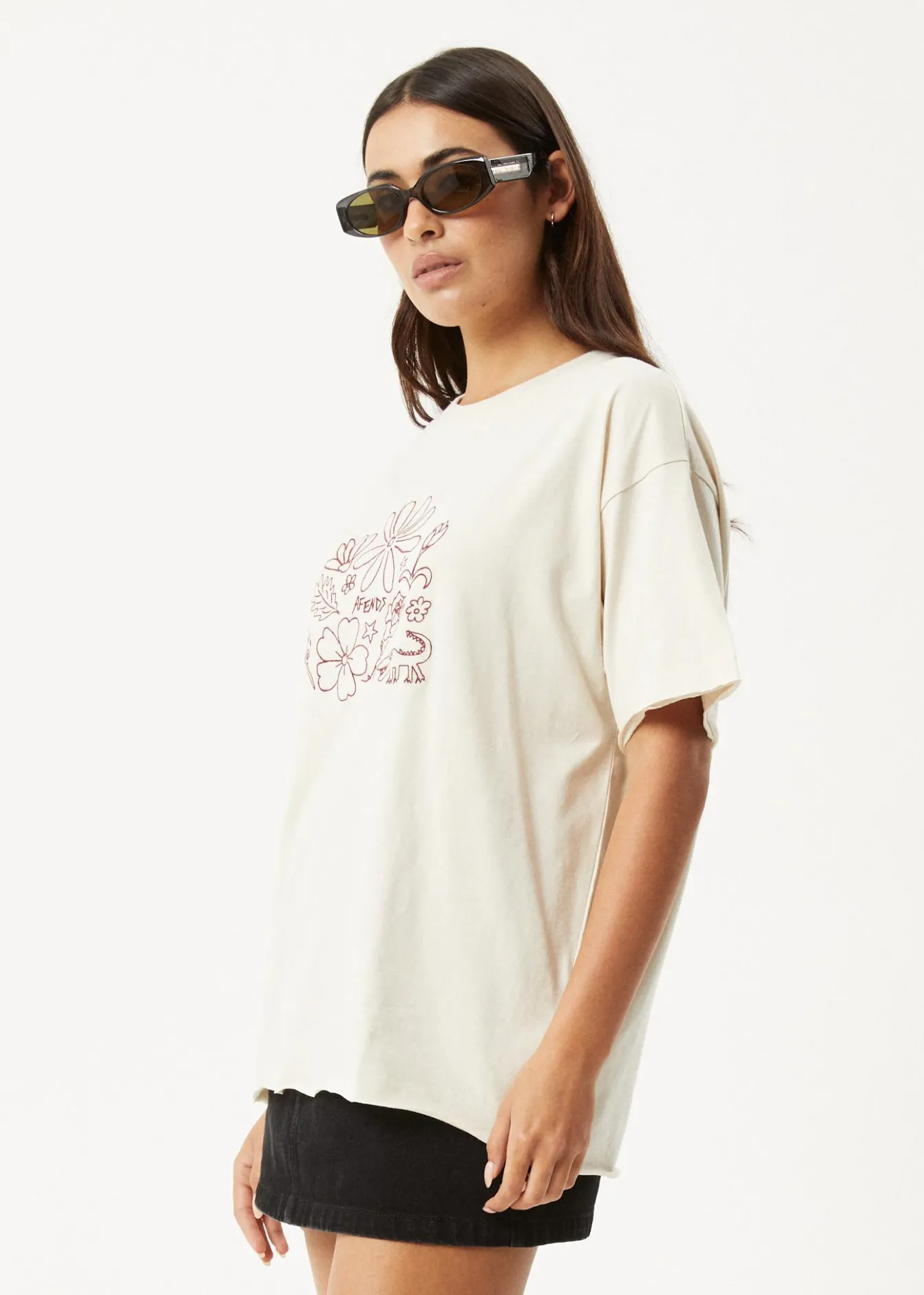 Tees & Shirts<Afends Shapes - Oversized Tee Moonbeam